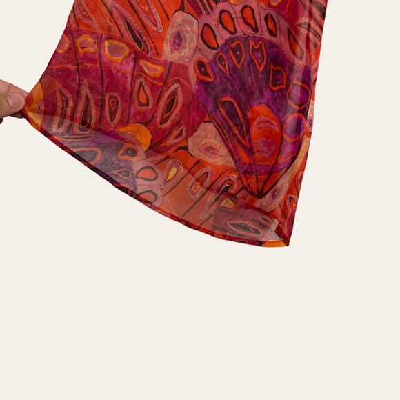 MISA Twiggy Abstract Butterfly Print Long Sleeve Mini Dress Size Small - Picture 5 of 11